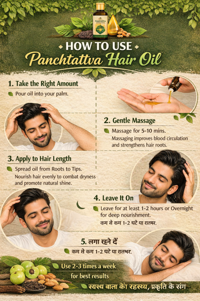 Panchtattva hair oil using by a man and happy to use it