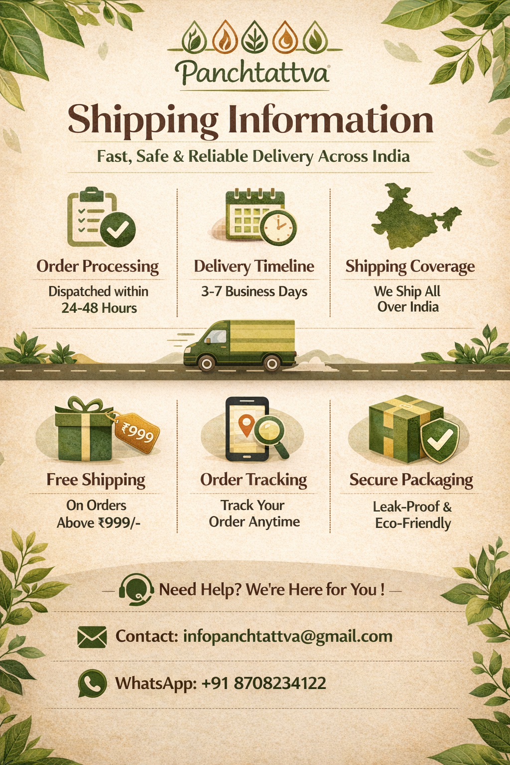 Panchtattva Shipping Information
